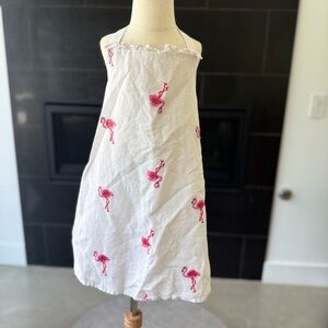 Janie and Jack White Dress with Pink Flamingos